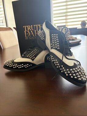 Truth or Dare by Madonna Black & White Studded Women's Oxford